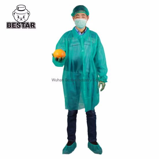 Disposable Nonwoven Spp Lab Coat Visitor Coat