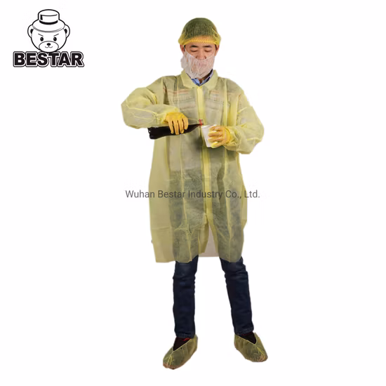 Disposable Nonwoven Spp Lab Coat Visitor Coat