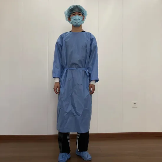 Direkt ab Werk, Stufe 1, 2, 3, 4, zahnmedizinischer Krankenhausbetrieb, Patientenschutz, Einweg-Vliesstoff, PP PE, CPE, Isolierung, verstärkt, steril, SMS, medizinisches OP-Kittel