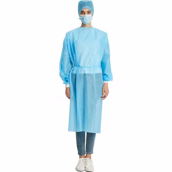 Einweg-Besucherkittel aus PP-SMS-Vliesstoff für allgemeinen Schutz