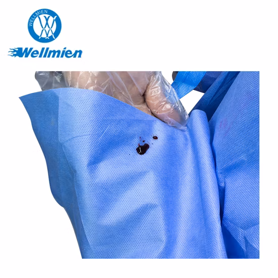 Medizinisches wasserdichtes/Kunststoff-CPE/Poly/PE/Scrub/Operation/PP/SMS-Vlies-Einweg-Schutzisolations-OP-Kittel für Arzt/Chirurg/Patient/Besucher/Mavogel